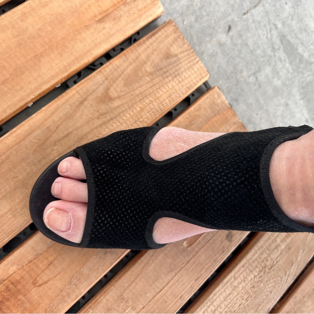 BROWNS Black Wedge Sandal with Ankle Strap - Picture 3 of 10